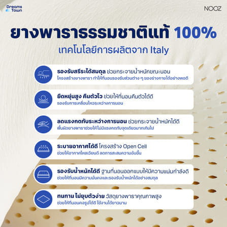 ที่นอนยางพารา 5ฟุต หนา 8 นิ้ว NOOZ SUNNY EVO_1